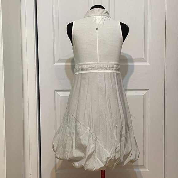 Dzhavael Couture, french design, white bubble hem sleeveless dress. Size L - Picture 2 of 9